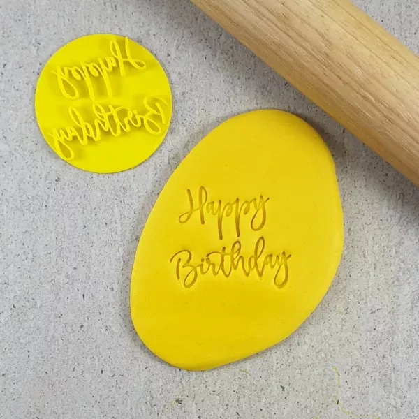 Custom Cookie Cutters happy birthday v4 embosser