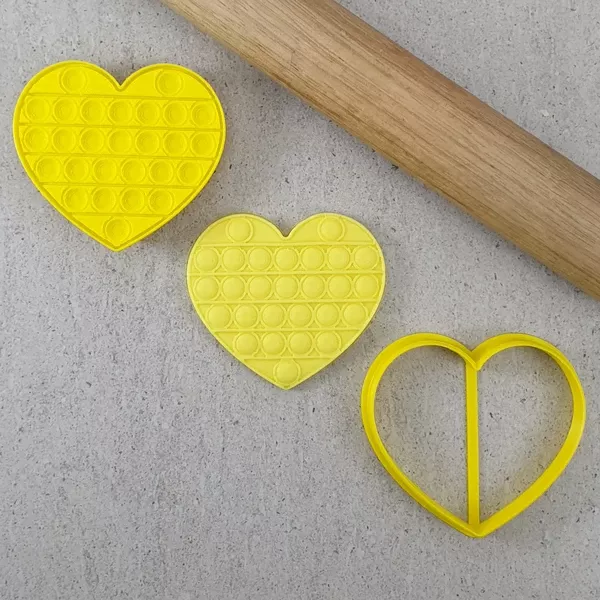 Custom Cookie Cutters Heart Pop It Cutter and Embosser
