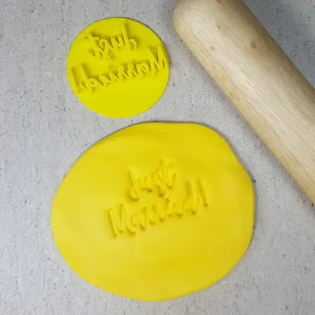 Custom Cookie Cutters Just Married Embosser