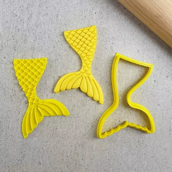 Custom Cookie Cutters Mermaid Tail cutter and embosser