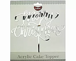 Silver Merry Christmas Topper