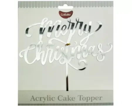 GoBake Silver Merry Christmas Topper GoBake Silver Merry Christmas Topper