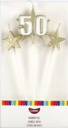 Number 50 Star Candle