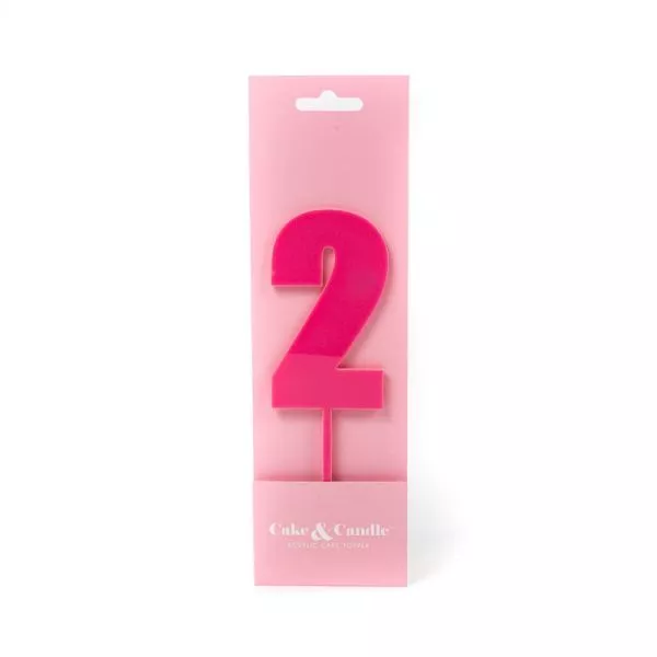 Cake and Candle Mega 2 Topper - Pink