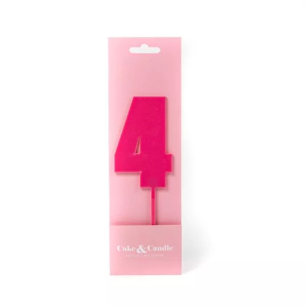 Cake and Candle Mega 4 Topper - Pink