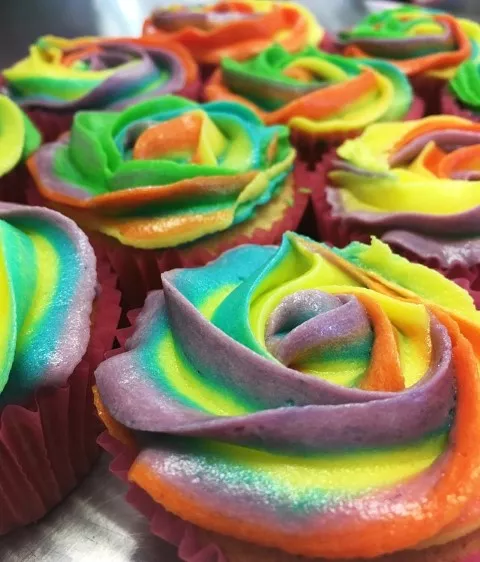 Rainbow rosettes