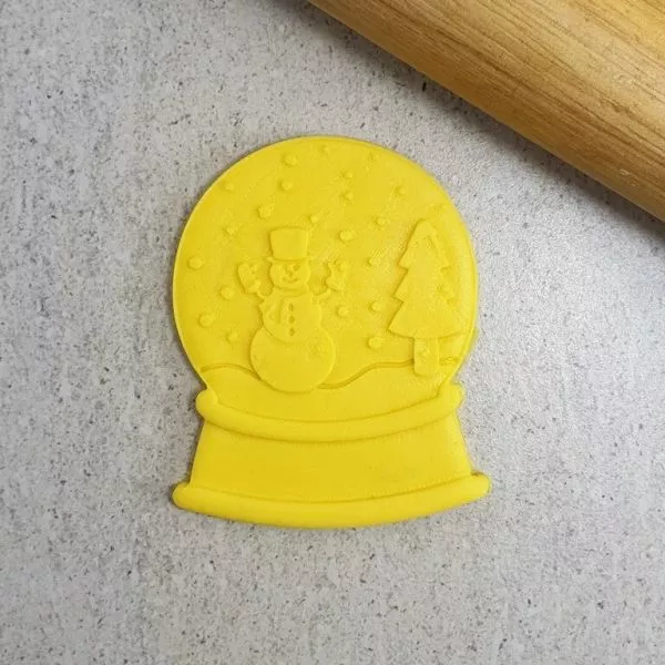 Custom Cookie Cutters Snowman Snow Globe Cutter and Embosser