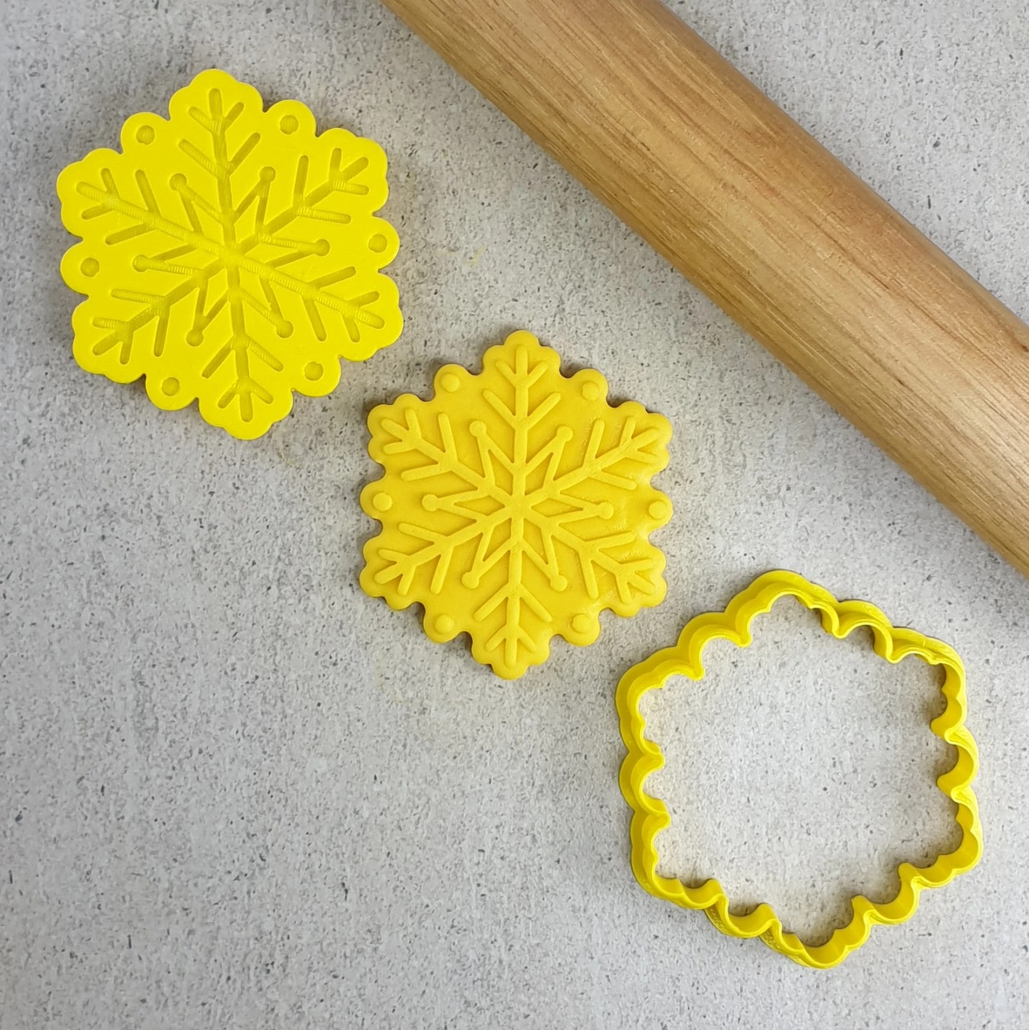 Custom Cookie Cutters Snowflake Cutter and Embosser Set