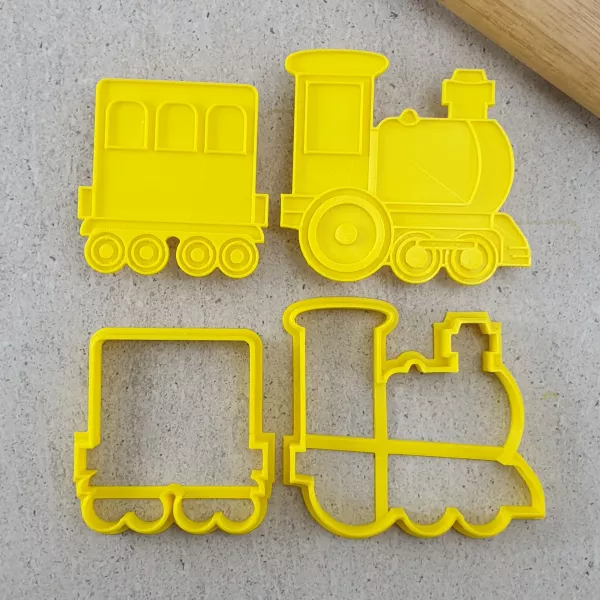 Custom Cookie Cutters Train & Carriage Cutter & Embosser Set