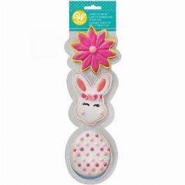 Easter Flower, Bunny and Egg Cookie Cutter Set