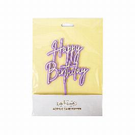 Happy Birthday - Purple/cream