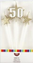 Number 50 Star Candle