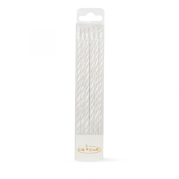 Shop White Spiral Candles Cake & Candle Coast Cakes