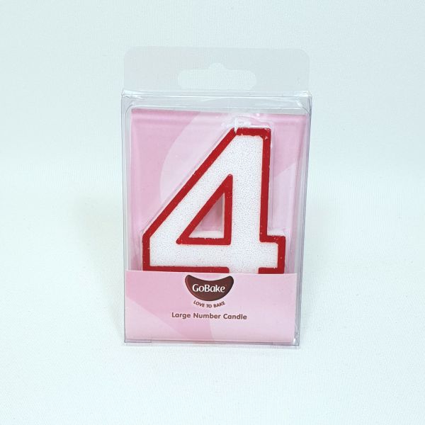 Large Number 4 Candle