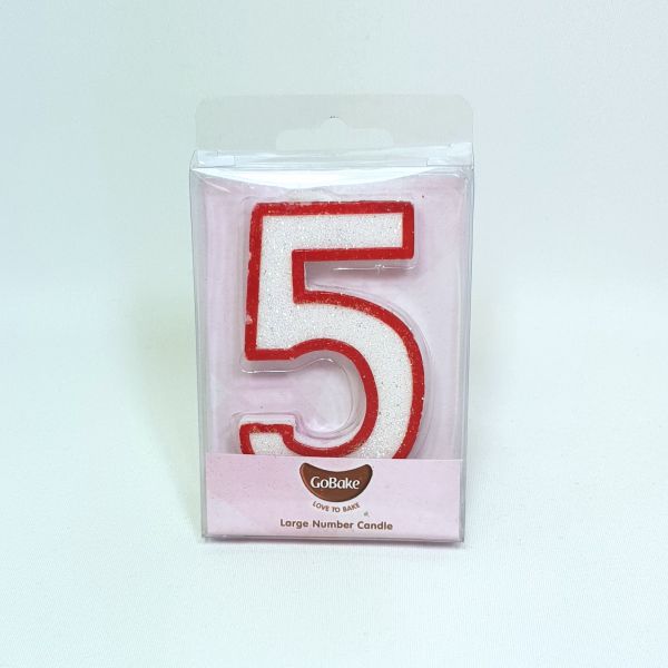 Large Number 5 Candle
