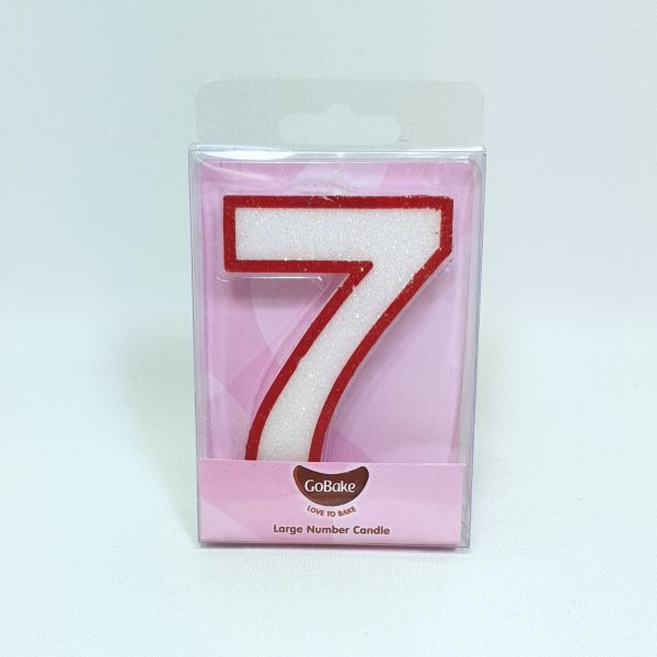 Large Number 7 Candle