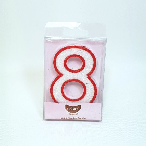 Large Number 8 Candle