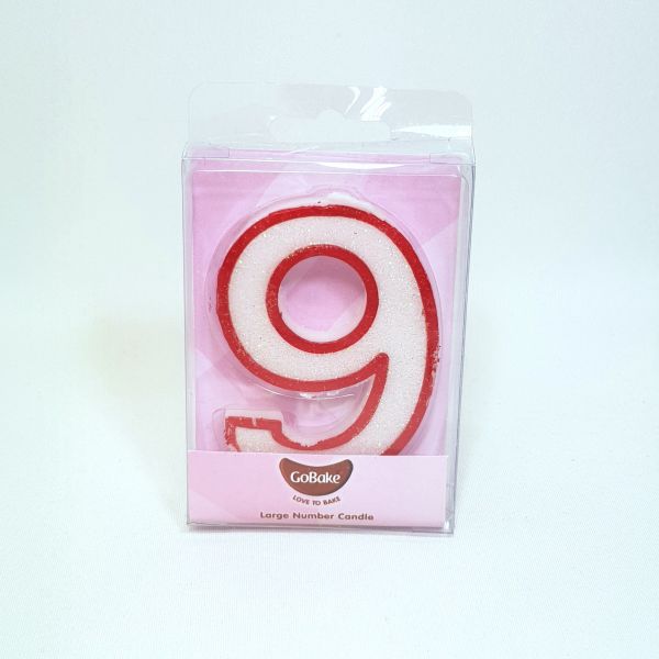 Large Number 9 Candle