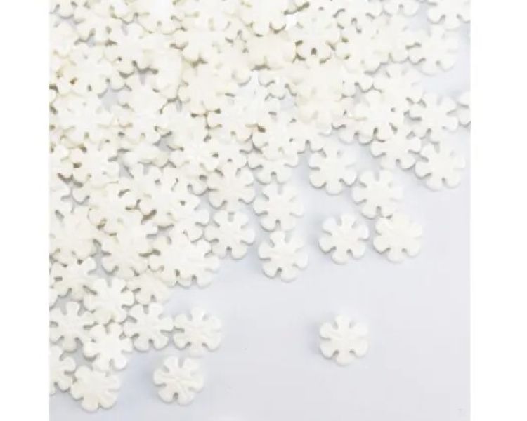 Pearl White Snowflake Candy Shapes