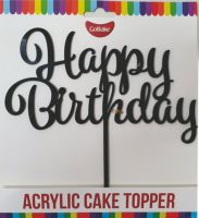 Black Happy Birthday Topper
