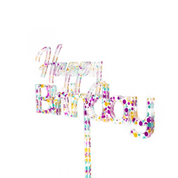 Happy Birthday - glitter cursive