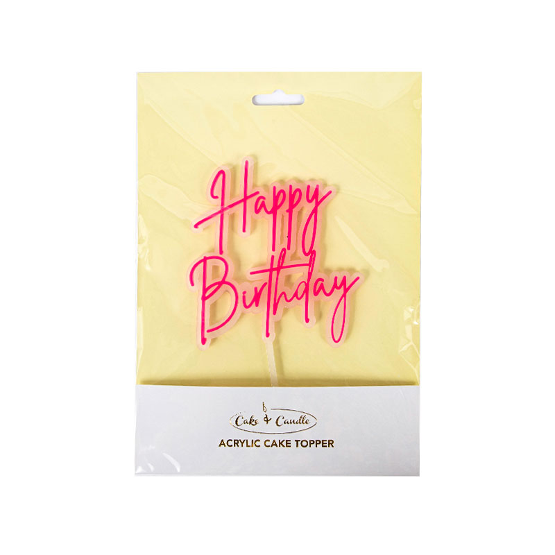 Happy Birthday - Opaque / Hot Pink