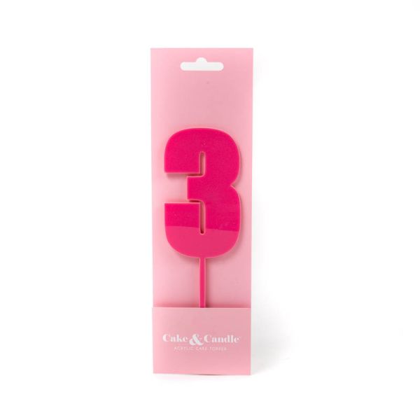 Shop Mega 3 Topper - Pink | Cake and Candle | Coast Cakes